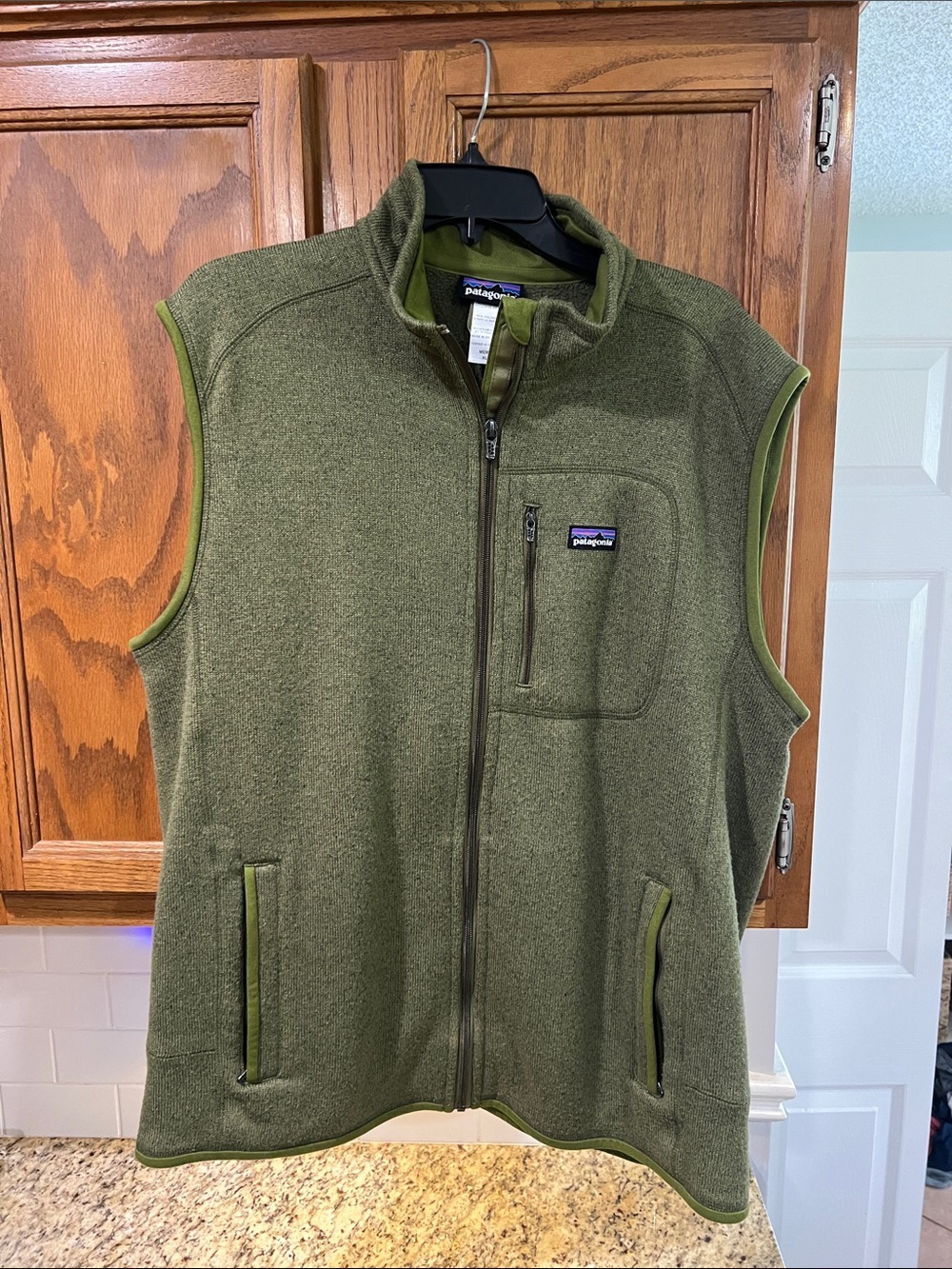 Patagonia Olive Green Full-Zip Fleece Vest